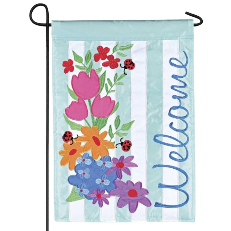 Welcome Floral Garden Flag